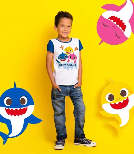 Vista 6 de Nickelodeon Baby Shark - Camiseta gráfica para niños pequeños (paquete de 3) con camiseta de personaje familiar de mamá y papá, trajes para niños