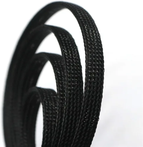Vista 24 de Funda de cable de alambre expandible PET de 30 pies (1/2 pulgada, negro)