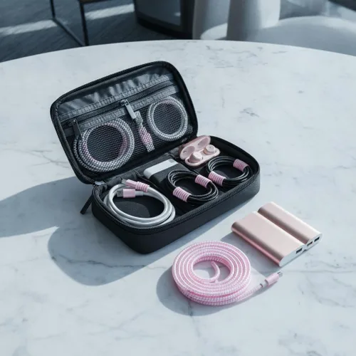Vista 3 de 2 protectores de cables en espiral para auriculares y cables de datos, ayuda a organizar y proteger varios cables como cargadores, auriculares