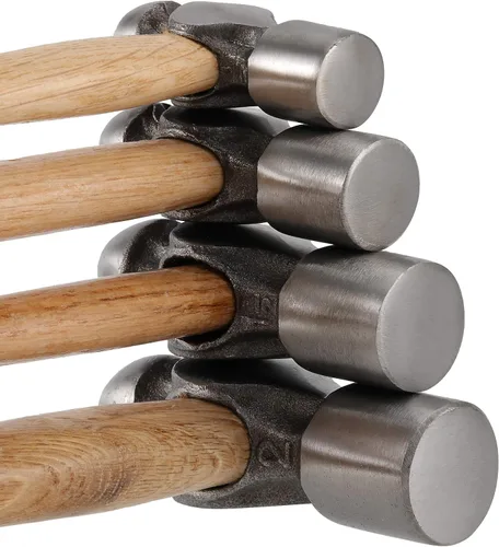 Vista 3 de Martillo de bola de 4 piezas, 8 onzas, 16 onzas, 24 onzas, 32 onzas, mango de madera y agarre antideslizante de absorción de impactos para remaches