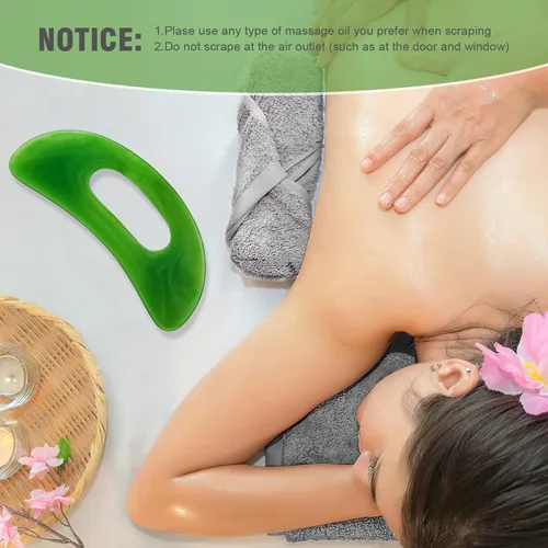 Vista 7 de 2 herramientas grandes de masaje Gua Sha, herramienta de raspado de resina Guasha, raspador de drenaje linfático de mano multifuncional, masajeador