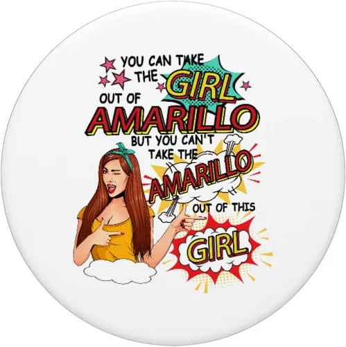 Vista 3 de Girl From Amarillo - Comic Style - Amarillo Girl PopSockets Swappable PopGrip