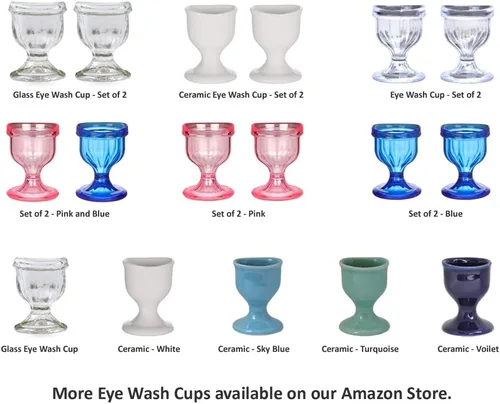 Vista 6 de Juego de 2 vasos de lavado de ojos para mantener tus ojos limpios y saludables, color azul