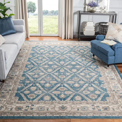 Vista 5 de SAFAVIEH Colección Sofia Alfombra de Pasillo - 66 cm x 183 cm, Azul y Beige, Diseño Oriental Vintage Desgastado, No Desprende Pelusa y Fácil