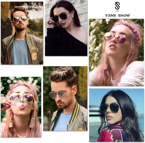 Vista 5 de SOJOS Gafas de sol polarizadas de aviador para mujer y hombre