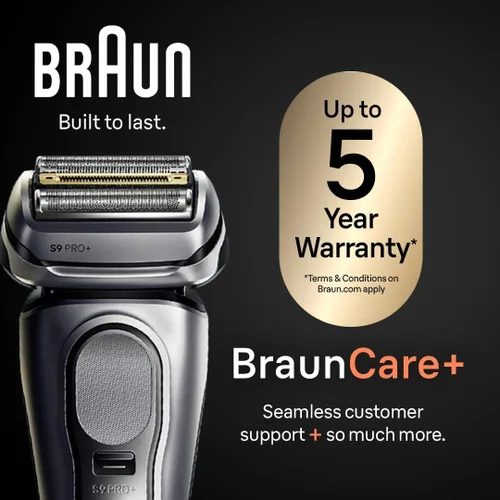 Vista 6 de Braun Series 9 9517s PRO+ Afeitadora eléctrica para hombres, 5 elementos de afeitado Pro y ProTrimmer de precisión para cabello largo, soporte