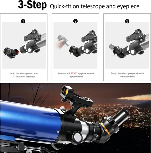 Vista 5 de Astromania Star Diagonal 2inch Erect-Image Diagonal Prisma para Telescopio 45° Upright & Correct Image, Erect-Image BAK4 Prism, Anti-Reflection