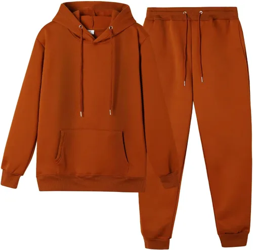 Vista 10 de CHAIRAY Conjunto deportivo unisex de 2 piezas con capucha para mujer 01Albaricoque