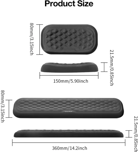 Vista 6 de Vaydeer Reposamuñecas para teclado y mouse, juego de almohadillas ergonómicas de soporte de muñeca para computadora, cojín de brazo de espuma