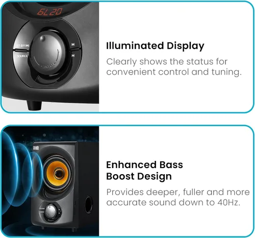 Vista 7 de Sistema de altavoces Bluetooth 2.1 de audio acústico