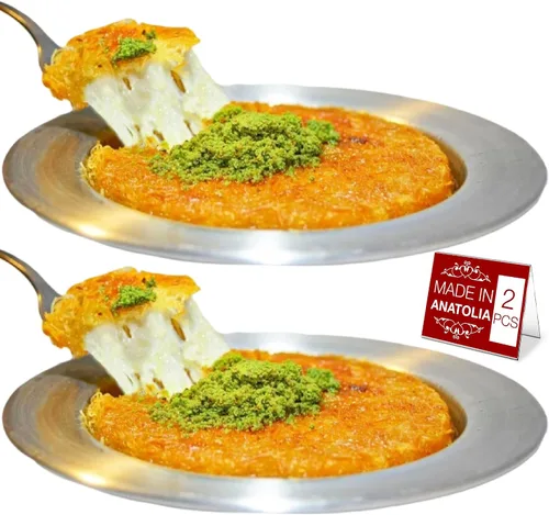Vista 10 de Hakan Kunafa - Platos de servir para Kataifi Sartén de aluminio para hornear y servir Kunefe Molde para masa Knafeh Phyllo Fillo Plato