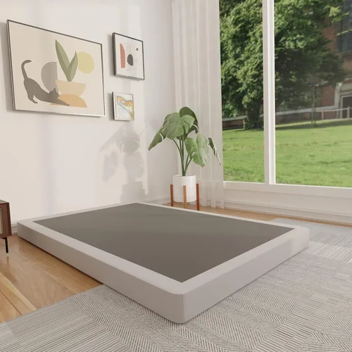 Vista 3 de FMDMR Somier de 4 pulgadas para cama individual - Somier de perfil bajo para cama individual, base de colchón de metal resistente con cubierta