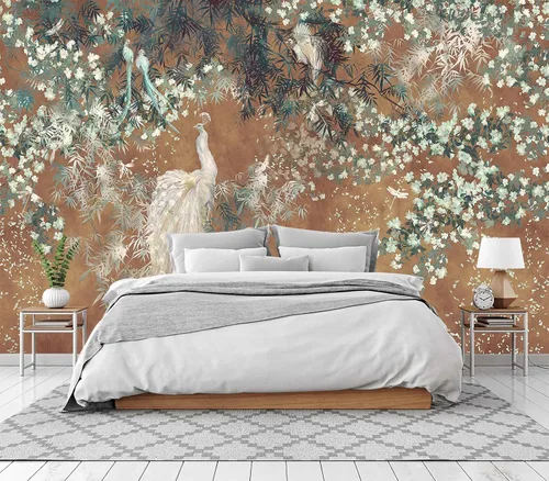Vista 35 de Mural de pared - Papel pintado 3D de decoración, nubes rosas, 155" x 103" (no autoadhesivo)