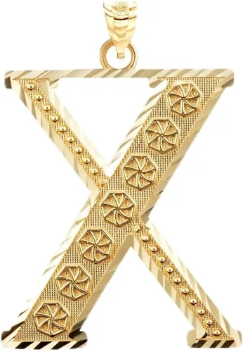 Vista 15 de Colgante personalizado de oro amarillo de 10 quilates con letras iniciales A-Z