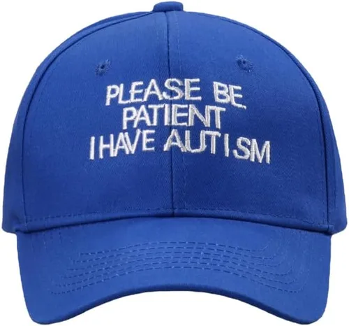 Vista 3 de Gorra de béisbol unisex de algodón con texto en inglés "Please Be Patient I Have Autismo", ajustable para papá