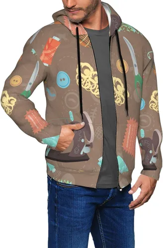 Vista 5 de Mens 3D Full-Zip Hoodies Jacket Pullover Hooded Top Sweatshirt