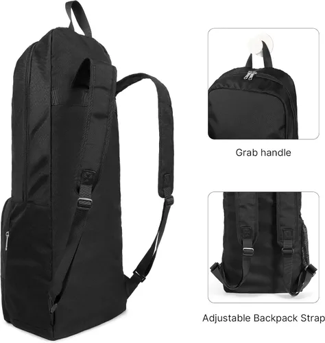 Vista 5 de Bolsa para esterilla de yoga, cierre de cremallera, bolsillos esenciales multifuncionales, para ejercicio, esterilla de yoga, mochila