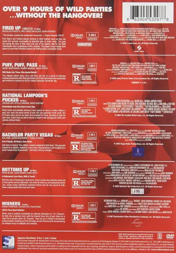 Vista 2 de Raunchy Party Pack - 6-Movie Set - Fired Up - Puff Puff Pass - National Lampoons Pucked - Bachelor Party Vegas - Bottoms Up - Wieners
