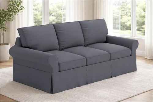 Vista 14 de La funda de sofá es de repuesto para sofá de 3 asientos. Se adapta a Pottery Barn PB Basic sofá de tres asientos (gris claro básico)