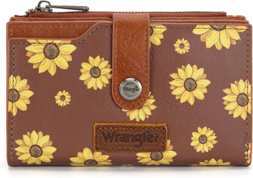 Vista 34 de Wrangler - Billetera para mujer con tarjetero plegable, cierre y ventana para identificación