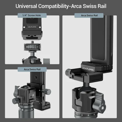 Vista 5 de Adaptador de trípode de aluminio para iPad Pro 12.9/11 (6.5"-17.3") - Soporte universal para tableta con tornillo de 1/4