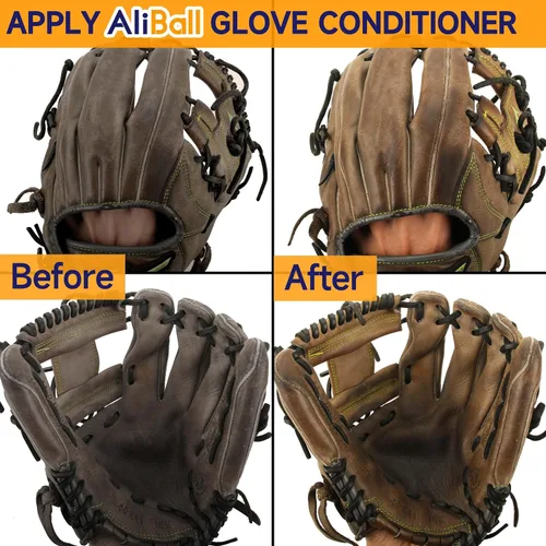 Vista 8 de AliBall Kit de rotura de guantes de béisbol, juego completo con mazo de guantes, aceite, acondicionador, envoltura, cepillo y tela, suaviza y da