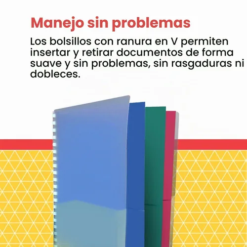 Vista 4 de School Smart Organizador de proyectos de 8 bolsillos, polipropileno, multicolor, 1 unidad (paquete de 1)
