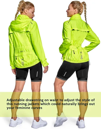 Vista 5 de FitsT4 - Chaquetas de ciclismo para mujer, ligeras, resistentes al viento, reflectantes, con capucha