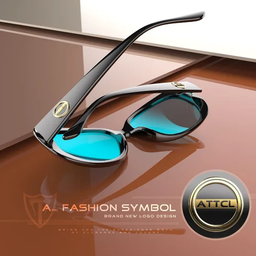 Vista 5 de ATTCL Lentes de sol polarizados clásicos para mujer, lentes de sol de gran tamaño con protección UV