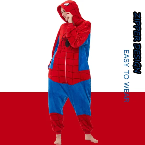 Vista 5 de SWEETXIN Pijama unisex para adultos y niños, para Halloween, Navidad, ropa de dormir, traje de cosplay para mujeres y hombres
