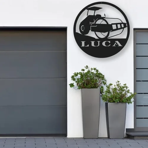 Vista 62 de Letrero de metal personalizado con nombre de camión, semirremolque, arte de pared para valla de garaje, patio, decoración al aire libre, letrero