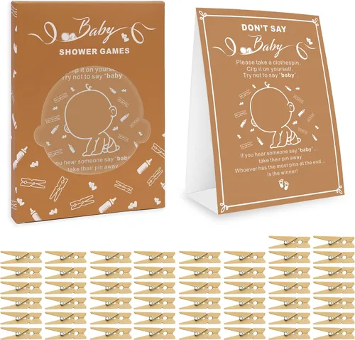 Vista 8 de Juego Don't Say It, suministros de juegos de ducha de género neutro para niños y niñas, no necesita preparación, juegos de fiesta para futuros Azul