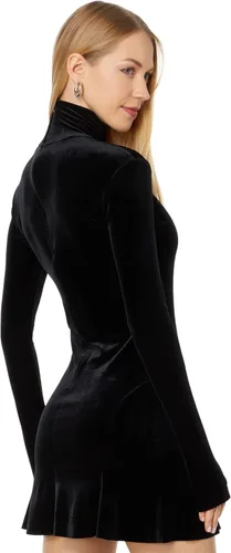 Vista 2 de Norma Kamali Minivestido de manga larga con cola de pez de tortuga para mujer