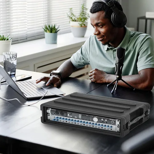 Vista 5 de SKB Estante poco profundo moldeado por roto; duradero, apilable, resistente al agua y resistente a los impactos para músicos, DJs y profesionales