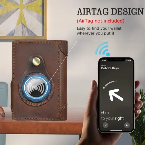 Vista 6 de Handadsume Grueso caballo loco cuero viaje regalo bolsillo frontal con moneda bolsillo tarjeta caso organizador Rfid cartera para hombres hombres