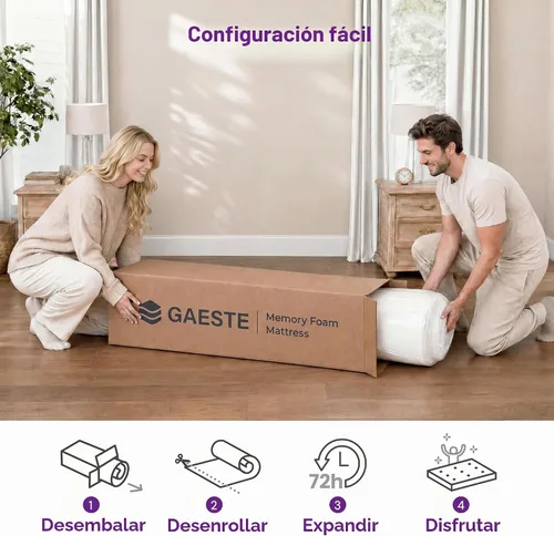 Vista 8 de GAESTE - Colchón individual de espuma viscoelástica de gel refrescante de 5 pulgadas, sensación media Pressure Relief & Ergonomic Support, Cool