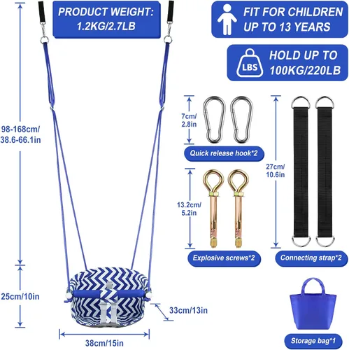 Vista 7 de Asiento de columpio para niños pequeños, cómodo columpio para bebé