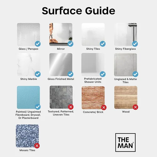 Vista 8 de The Man Gancho de silicona – Gancho de almacenamiento para baño y ducha – Artículos de aseo de ducha, accesorio organizador de baño – Acero