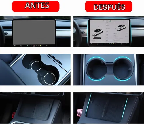 Vista 7 de TOPABYTE - Consola central para accesorios Tesla Modelo Y Modelo 3, 3 unidades, color negro Cup Holder Insert, Screen Edge Protector Frame