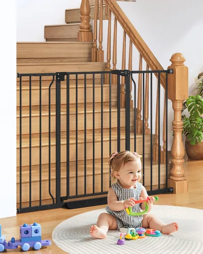 Vista 15 de Puerta de bebé para escaleras sin taladrar, puerta para perros de 29 a 40 pulgadas con cierre automático para interiores Doorways & Stairs