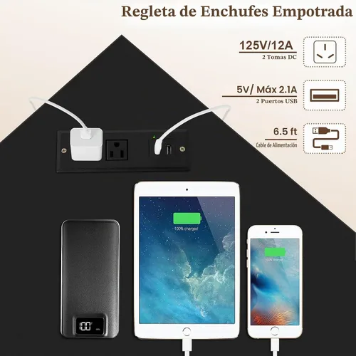 Vista 5 de COSTWAY Escritorio esquinero para computadora, con puertos USB y toma de corriente, estante de almacenamiento para espacios pequeños, escritorio