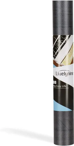 Vista 7 de Livelynine Papel adhesivo de grano de madera de carbón para encimeras de escritorio, impermeable, autoadhesivo, papel tapiz de mesa de cocina