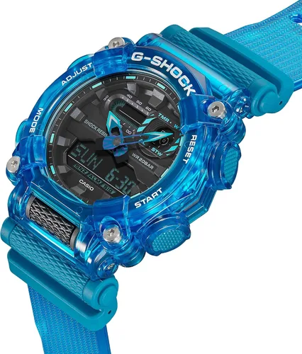 Vista 5 de G-Shock GA900SKL-2A Sound Waves Skeleton Series Reloj, verde azulado, Azul, Moderno