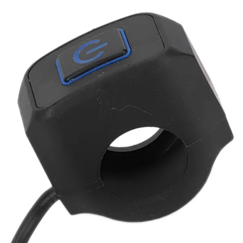 Vista 7 de Yctze Interruptor de manillar de motocicleta de 0.866 in, botón de control universal para faros delanteros (metal ABS) (azul)