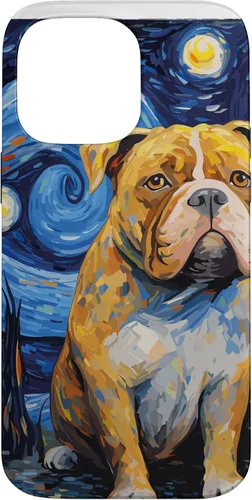 Vista 21 de Funda para iPhone 16 American Bully Starry Night para perro, mamá, perro, papá