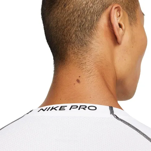 Vista 5 de Nike Pro Dri-FIT - Camiseta de manga corta para hombre, BlancoNegro