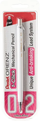 Vista 3 de Pentel Orenz - Portaminas (0.008 in), barril blanco, paquete de 1 (PP502BP)