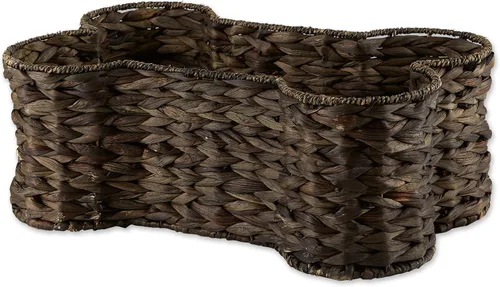 Vista 8 de Bone Dry Pet Storage Collection, cesta de juguete de jacinto en forma de hueso, marrón oscuro, grande, 24 x 15 x 9 pulgadas
