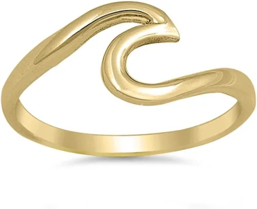 Vista 9 de CloseoutWarehouse Anillo de plata de ley 925 con diseño de ondas (tallas 2-15, opciones de color)