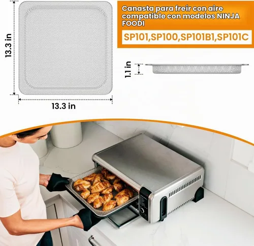 Vista 2 de Bandeja de repuesto para freidora de aire para horno tostador Ninja SP100